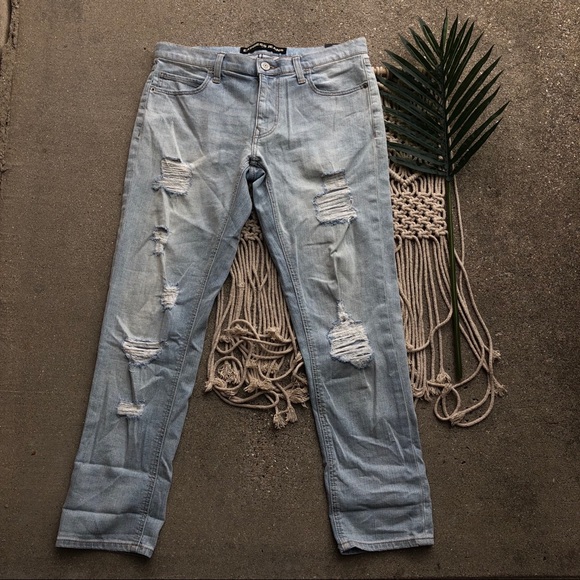 New Express Distressed Jeans Size 6 - Girlfriend - Picture 2 of 5